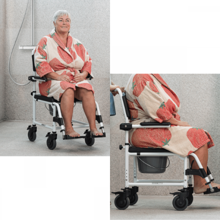 Carrozzina comoda da doccia Kakadu Mobilex Tilt basculante - immagine 3