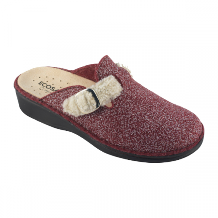 ciabatta donna mauro lamb feltro bordeaux ecosanit